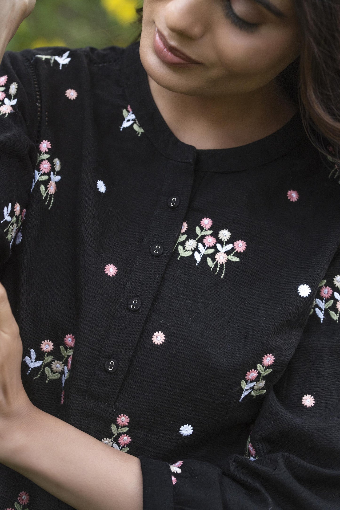Black floral Tunic